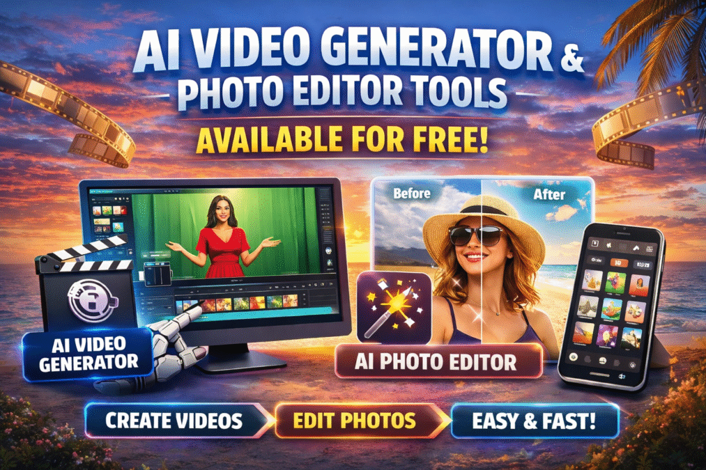 AI Video Generator and Photo Editor Tools Available for Free